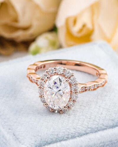 Vaihtoehtoinen näkymä Oval Moissanite Gold Ring with 18K Gold:stä