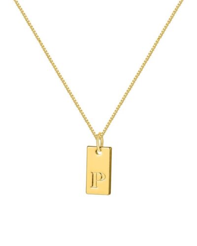 Simple Gold Letter Necklace A-Z Pendant Wholesale