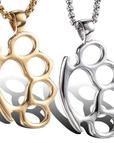 Paw Charm Stainless Steel Pendant Necklace Men's Style