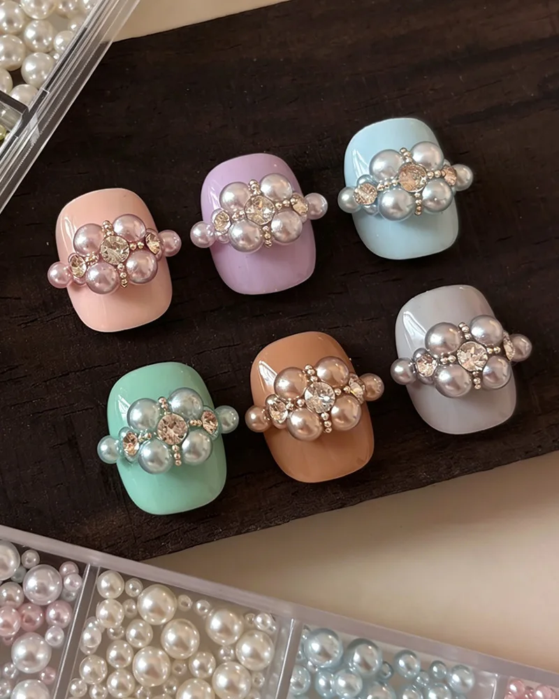 Mix Color Pearl Beads Nail Art DIY Crafts Manicure Decor - Image 2