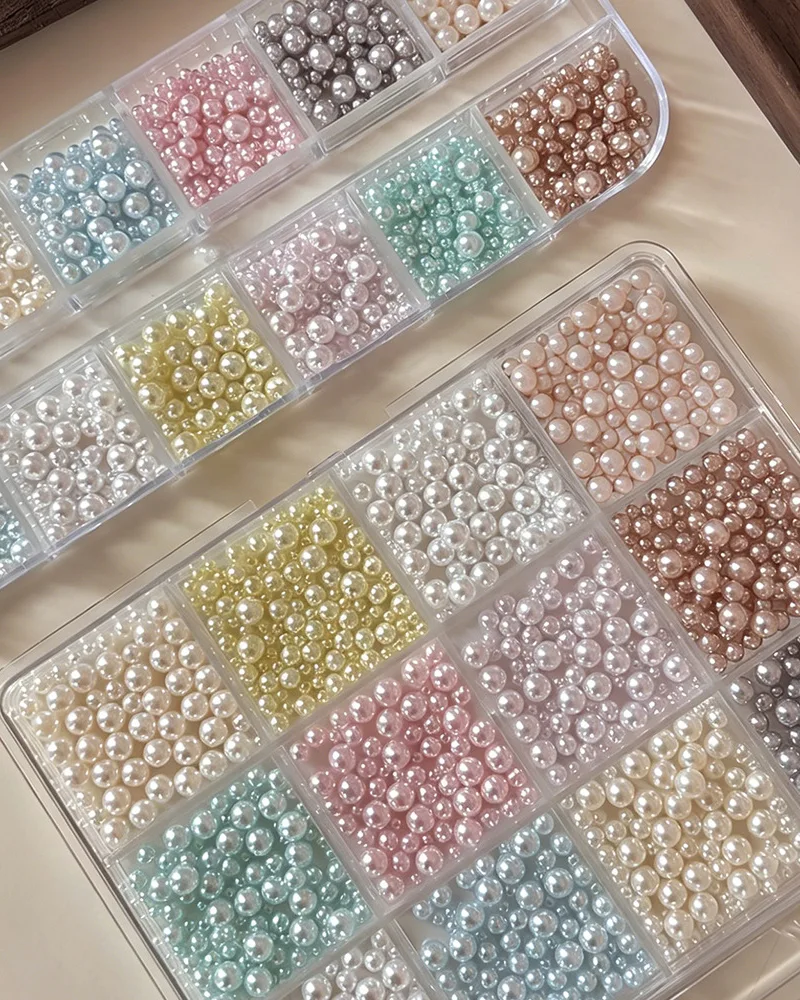Mix Color Pearl Beads Nail Art DIY Crafts Manicure Decor