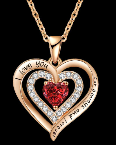 S925 Personalized January Birthstone Necklace Gift Box Set For Wife Girlfriend