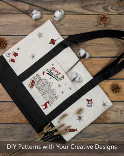 Alternative Ansicht von Personalized Canvas Material Tote Bag Top Zipper Closure