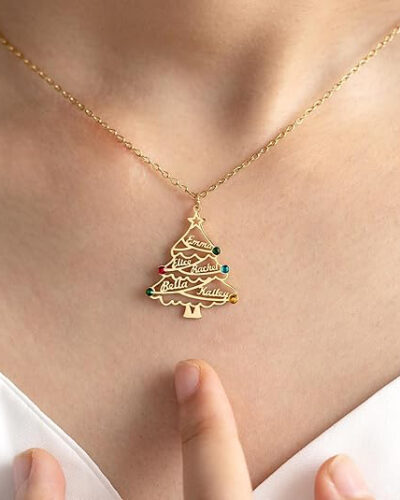 Personalized Family Christmas Tree Necklace 6