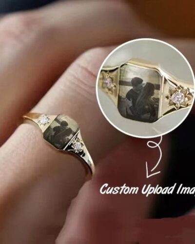 Personalized Image Custom Rings Engagement Wedding