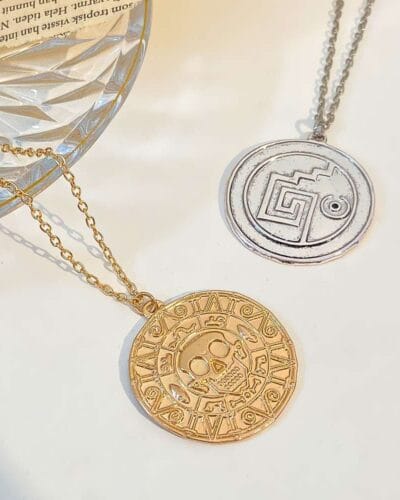 Personalized Pirate Coin Skull Stainless Steel Necklace 2