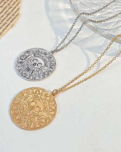Personalized Pirate Coin Skull Stainless Steel Necklace 4