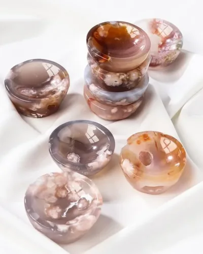 Pink Cherry Blossom Agate Crystal Carvings Wholesale