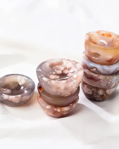 Pink Cherry Blossom Agate Crystal Carvings Wholesale