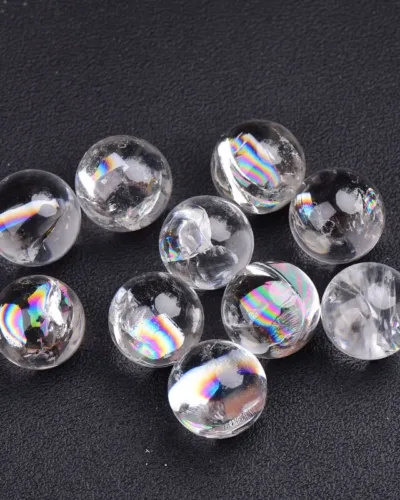 Polished Aura Clear Quartz Sphere Crystals