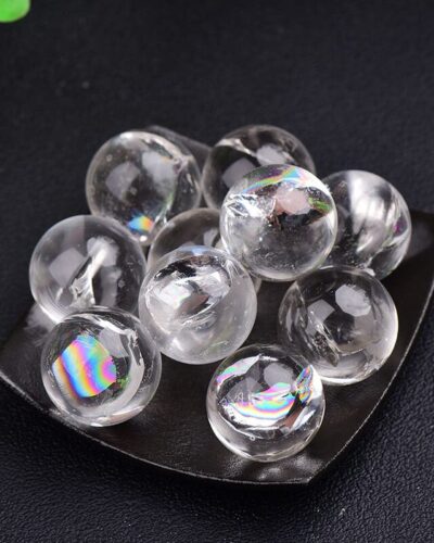 Polished Aura Clear Quartz Sphere Crystals