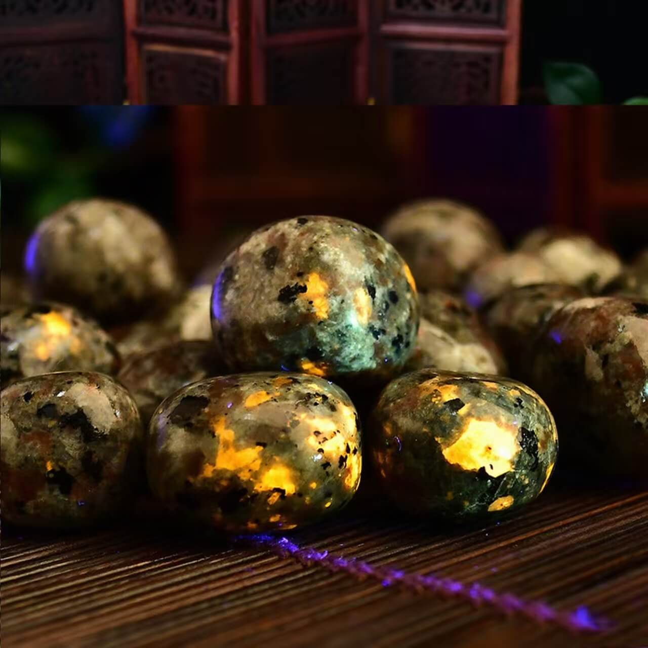 Polished Yooperlite Flame Stone Tumbles Bulk