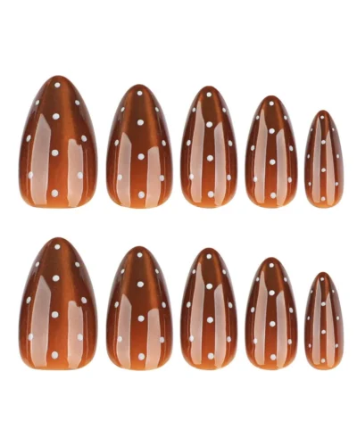 Polka Dot Cat Eye Nails Design Medium Length - immagine 4