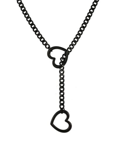 Punk Stainless Steel Heart Slip Chain Necklace Unisex