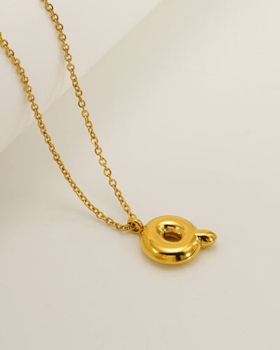 Minimalist 3D Solid A-Z Letter Gold Plated Necklace