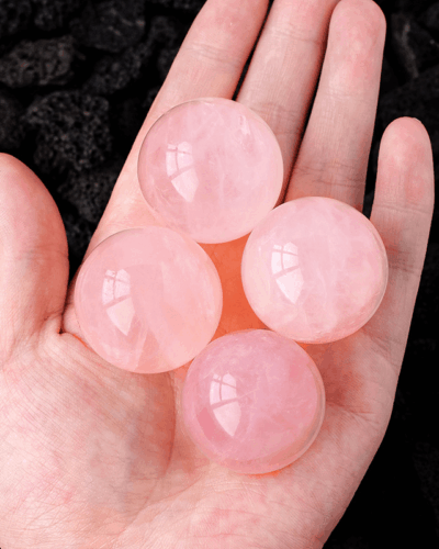 Real Pink Rose Quartz Sphere Home Decor