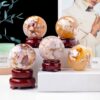 Real Sakura Flower Agate Crystal Spheres Wholesale
