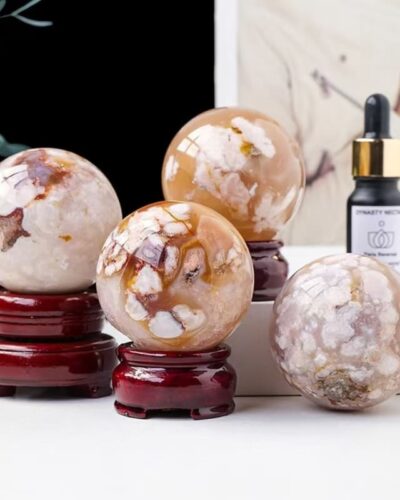 Real Sakura Flower Agate Crystal Spheres Wholesale