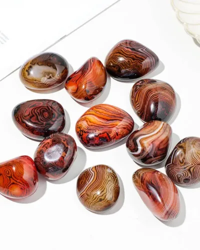 Red Silk Agate Sardonyx Tumbled Stones Polished