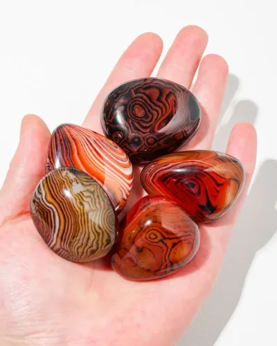 Red Silk Agate Sardonyx Tumbled Stones Polished