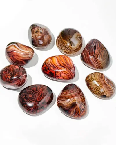 Red Silk Agate Sardonyx Tumbled Stones Polished