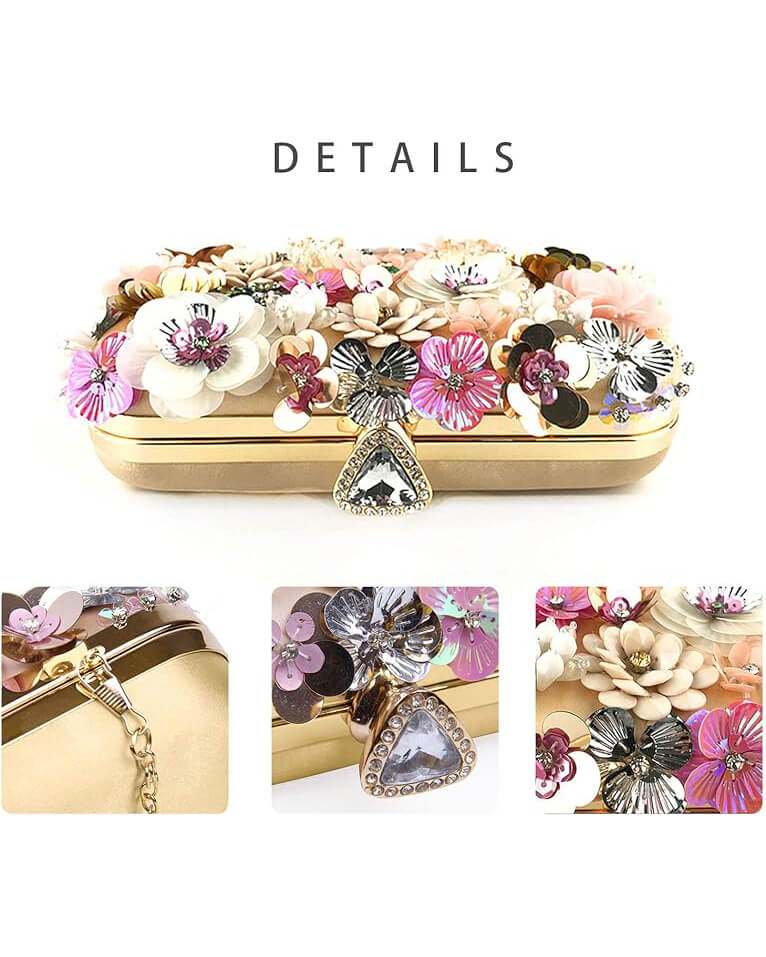 Rhinestone Floral Elegance Handbags For Evening Female Clutch Purse - Afbeelding 9