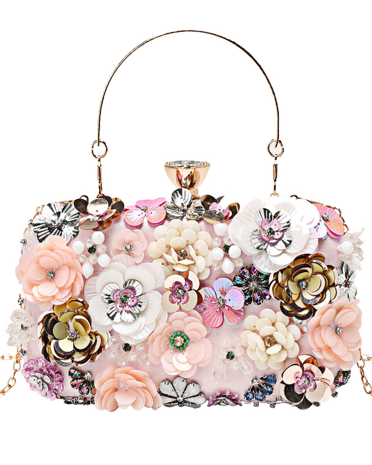 Rhinestone Floral Elegance Handbags For Evening Female Clutch Purse