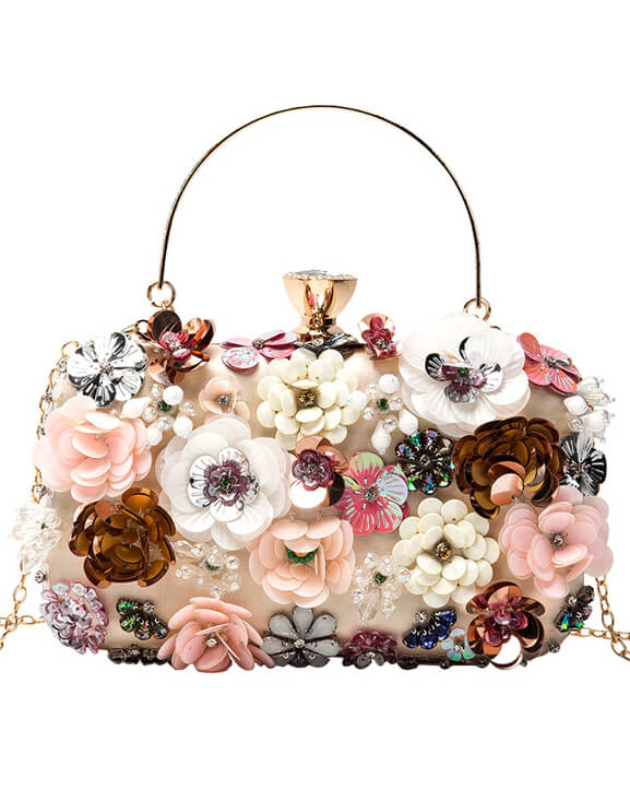Rhinestone Floral Elegance Handbags For Evening Female Clutch Purse - Afbeelding 12
