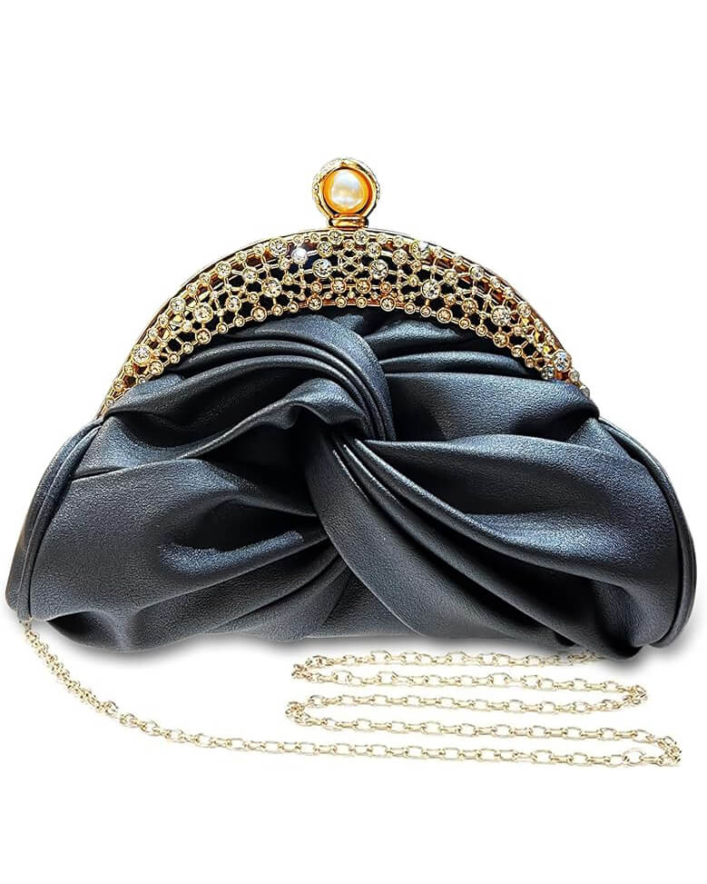 Rhinestone Soft Leather Evening Clutch Wedding Purses Handbag - Afbeelding 7