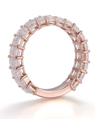 Rose Gold Square Cut Moissanite Tennis Ring 5