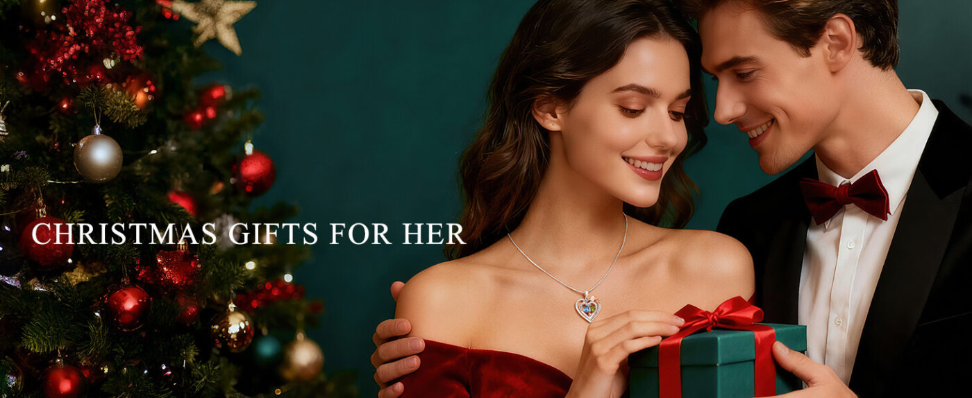 Rose Heart Double Birthstone Necklaces 1