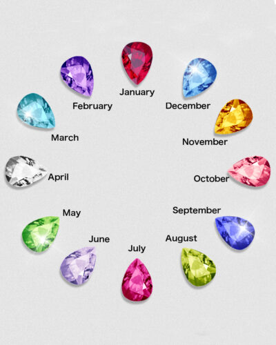 Rose Heart Double Birthstone Necklaces 6