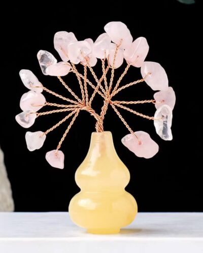 Small Crystal Ornaments Tree with Gourd-Shaped Base