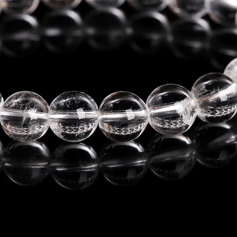 5A Grade High Purity Clear Quartz Bead Bracelet Daily Wear