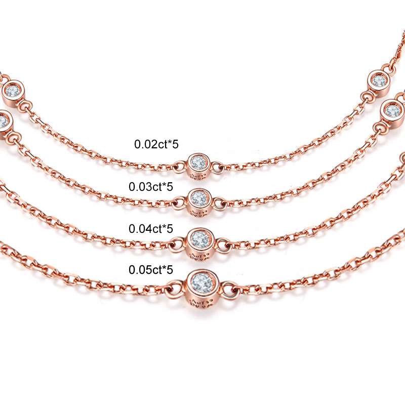 Round Lab Diamond Bracelet with 18K Gold - Kuva 3