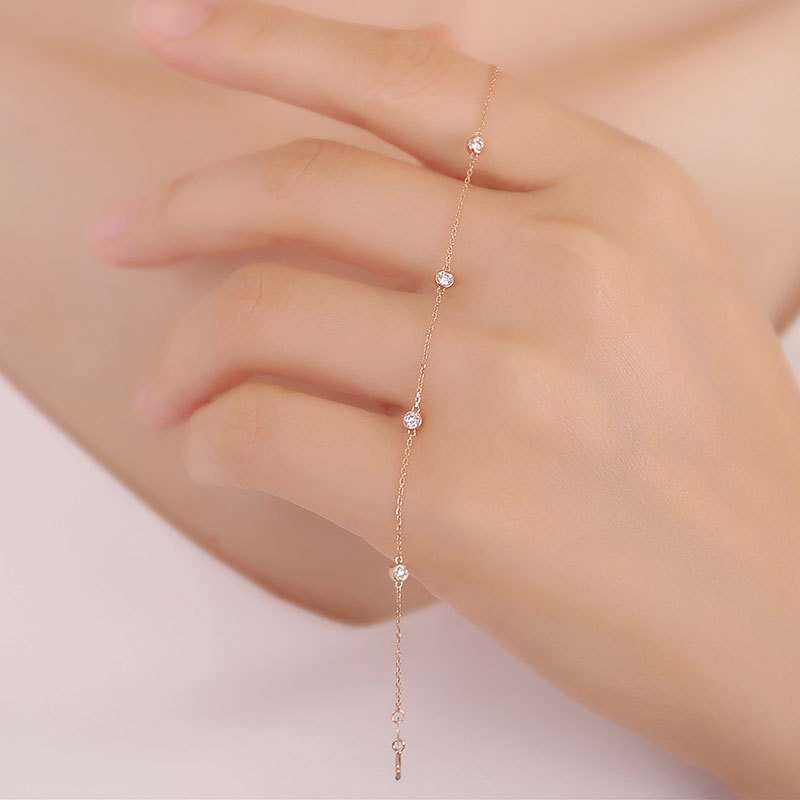 Round Lab Diamond Bracelet with 18K Gold - Kuva 4