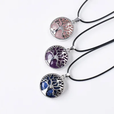 Round Natural Crystal Pendant Necklace Wholesale 2