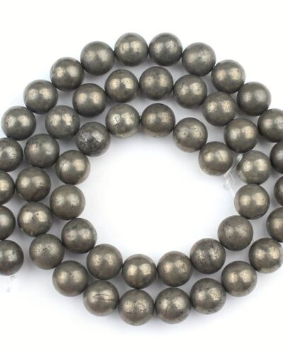 Round Natural Pyrite Loose Beads for Bracelets