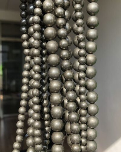 Round Natural Pyrite Loose Beads for Bracelets