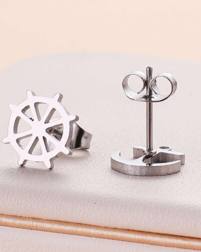 Alternativní pohled na Rudder and Anchor Stainless Steel Earring Wholesale