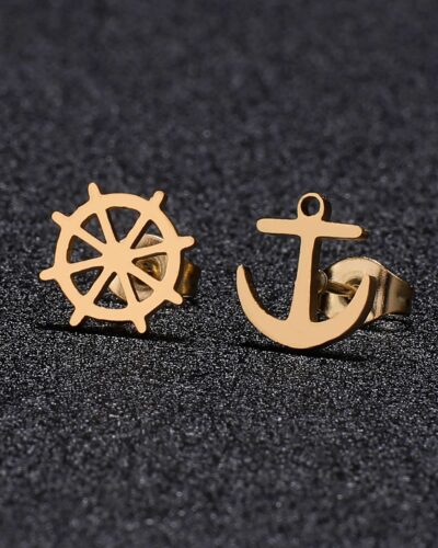 Rudder and Anchor Stainless Steel Earring Wholesale