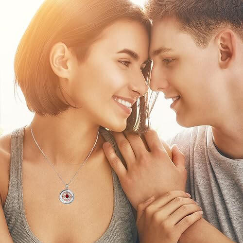 S925 Compass Birthstone Necklace Gifts 18