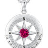 S925 Compass Birthstone Necklace Gifts 3