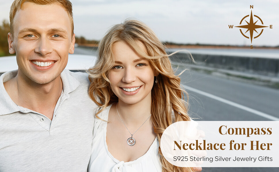 S925 Compass Birthstone Necklace Gifts 5