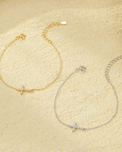 S925 Sterling Silver Bracelets with Cross for Women