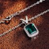 S925 Sterling Silver Lab Grown Emerald Necklace