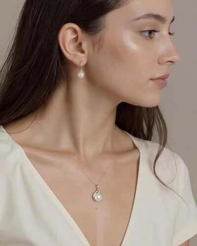 S999 Freshwater Pearl Drop Necklace Dangle Earrings 6