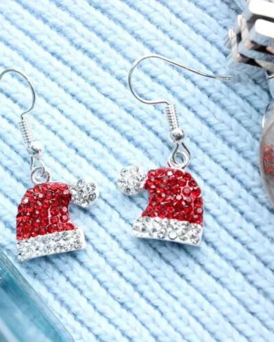 Santa Hat Cute Women Earring Wholesale