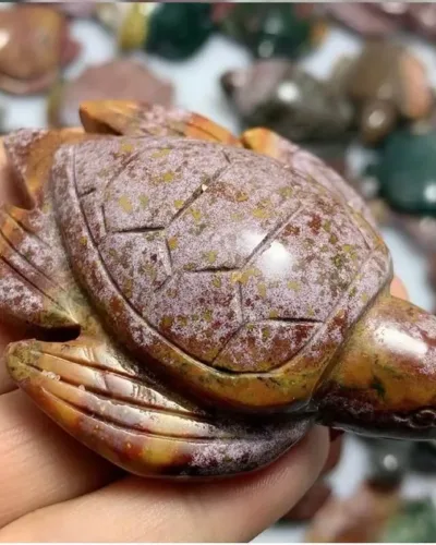 Sea Turtle Ocean Jasper Crystal Stone Carvings