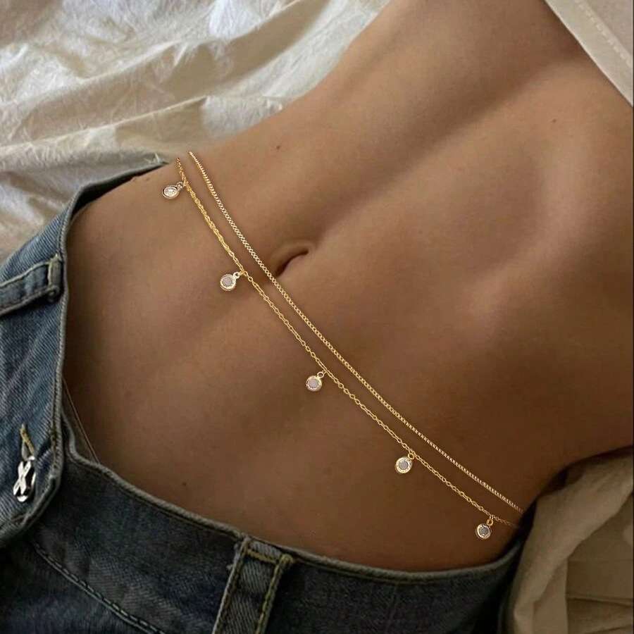 Sexy Double-Layer Adjustable Waist Chain for Ladies - Obrázek 3
